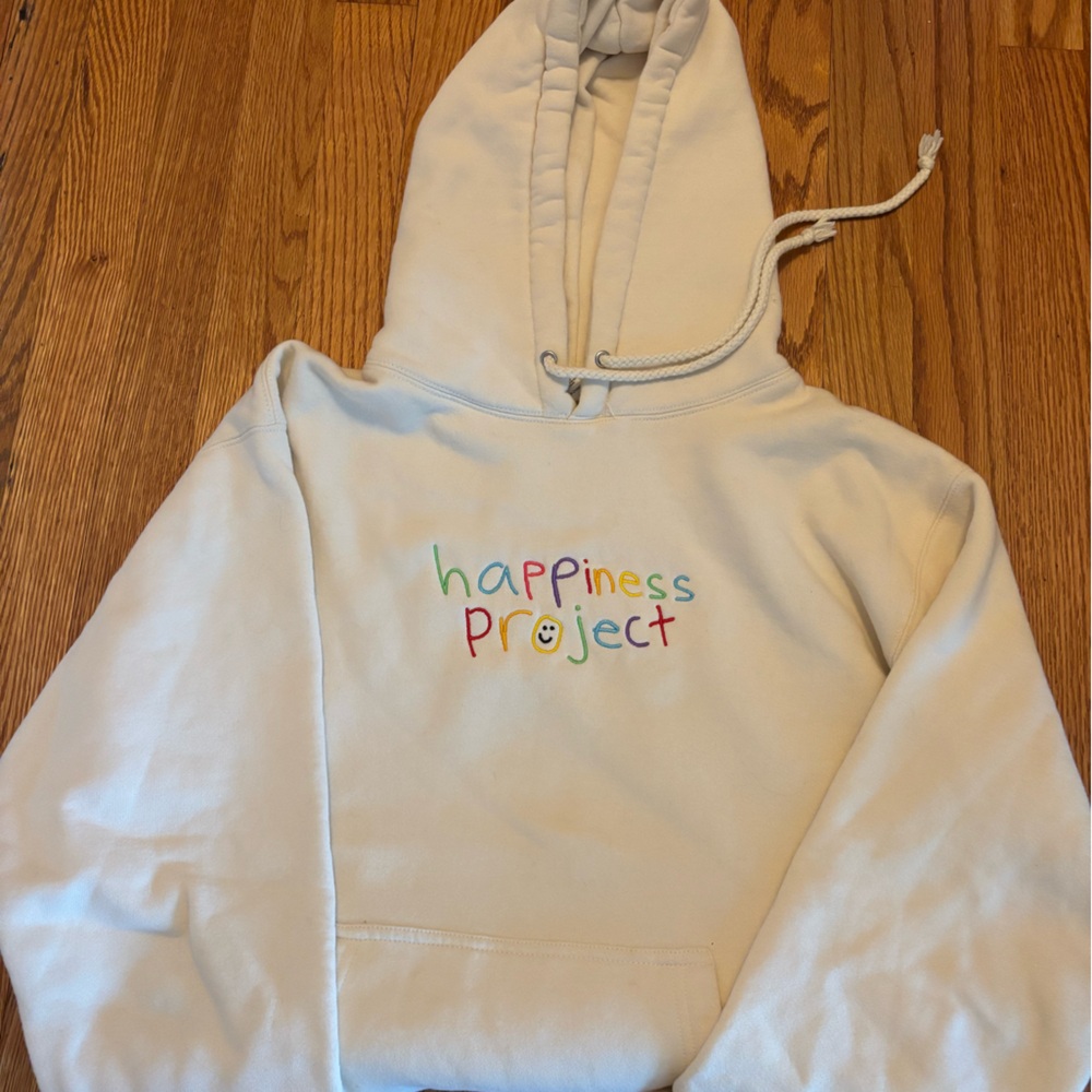 Happiness Project Hoodie in Cream
